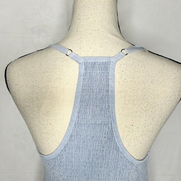 Anthropologie Saturday Sunday Blue Chambray Racer Back Smocked Dress Size XS - Picture 9 of 11